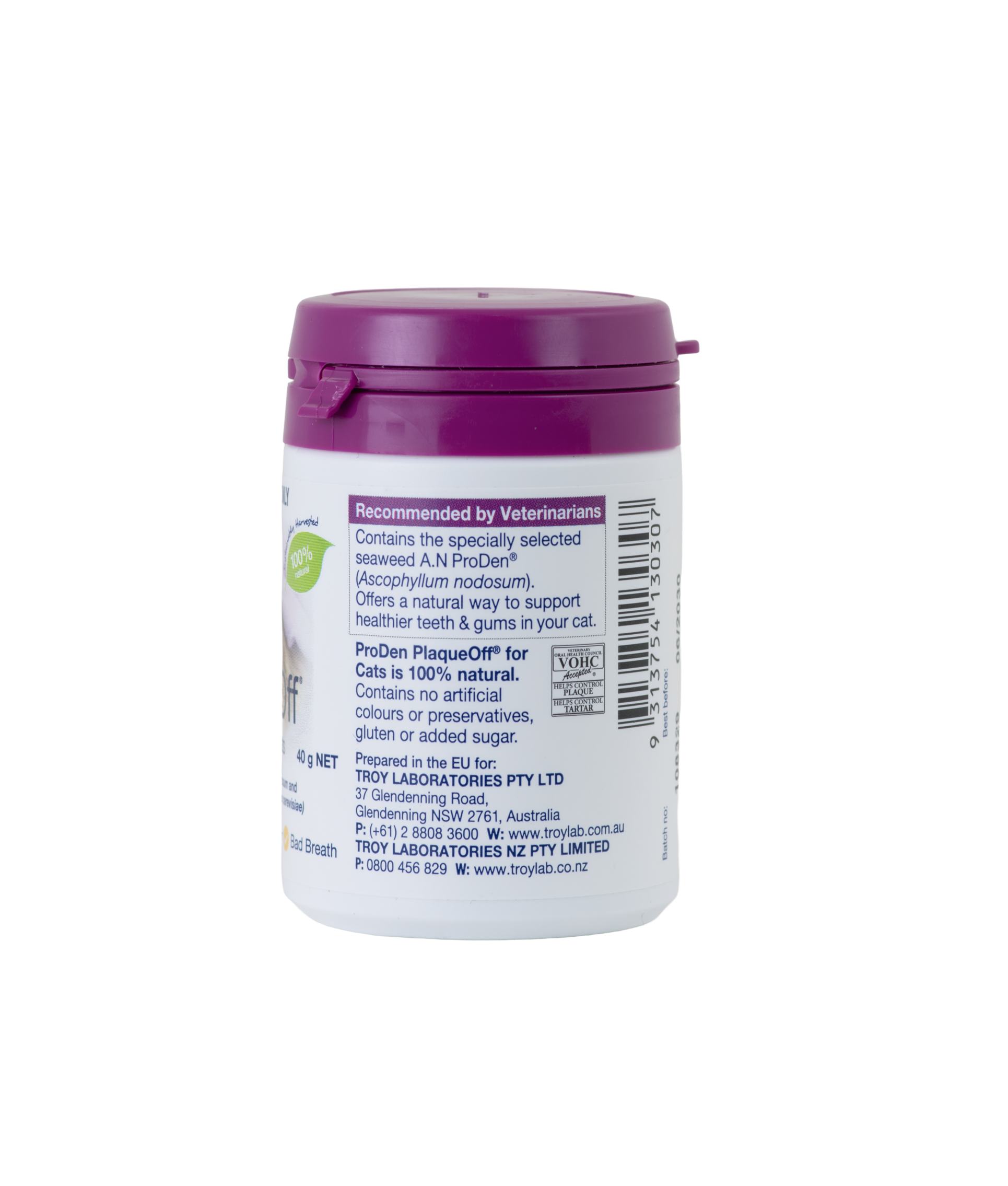 Troy PlaqueOff Powder for Cats 40 g