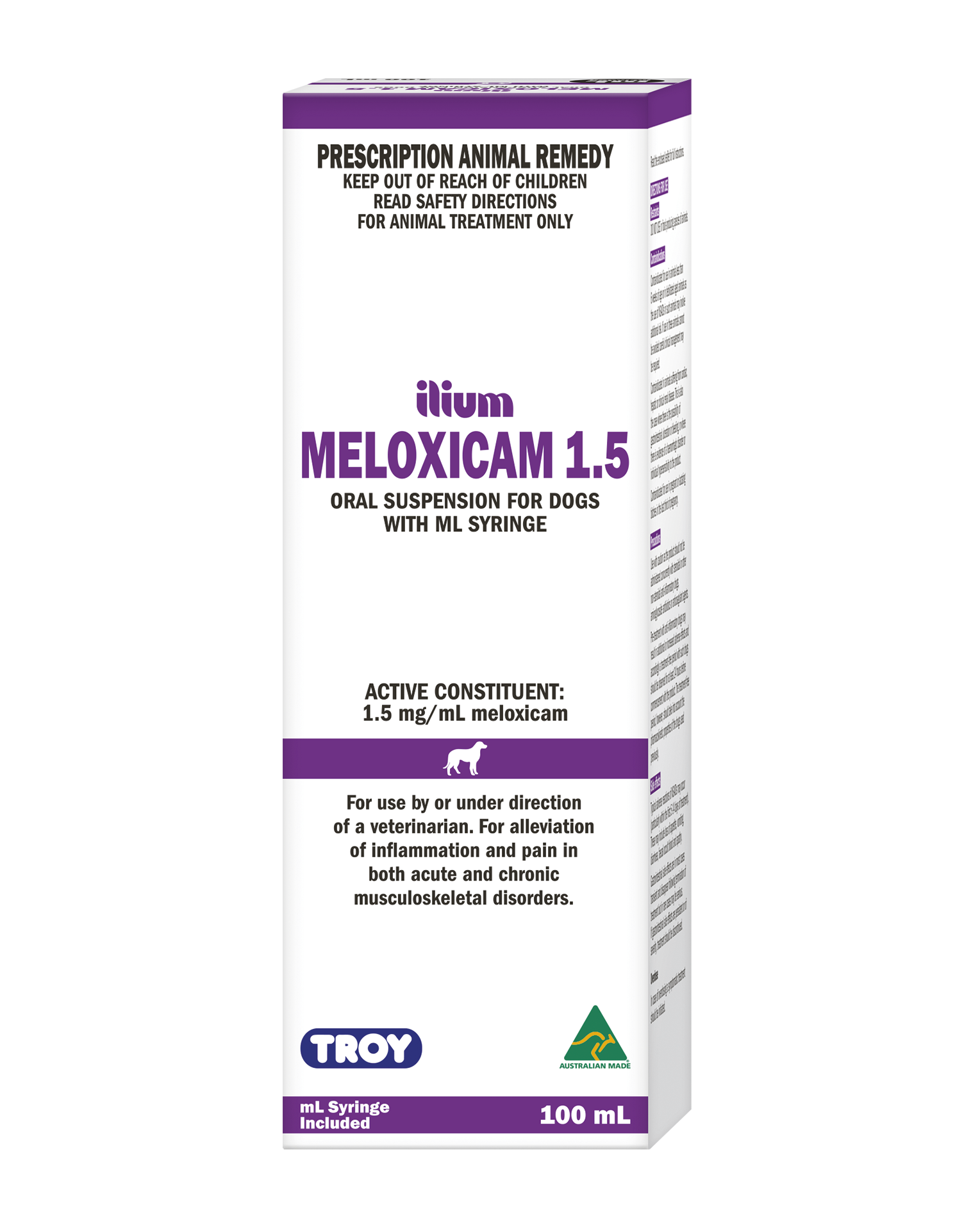 ilium Meloxicam Suspension for Dogs with ML Syringe